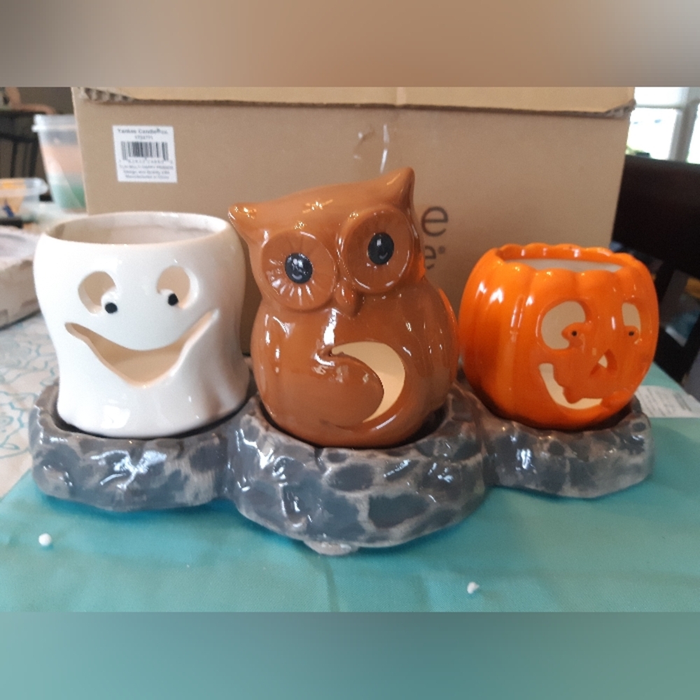 Yankee Candle Multi Happy Friends  Halloween 4 Piece Tealight Holder